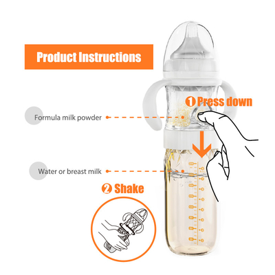 旅行ディスペンサーの方式の混合の哺乳瓶8oz BPAの自由な中型の流れ