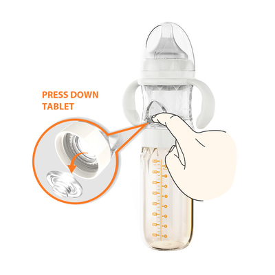 8つのOzのガラス ミルクの方式の混合の哺乳瓶のまっすぐな中型の流れBPA自由に
