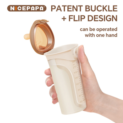 NICEPAPA FLIP-CAP 耐久性BPAフリー 食品グレード シリコン ベビーボトル ホールスケール 簡単に握れる (クロスホールM)