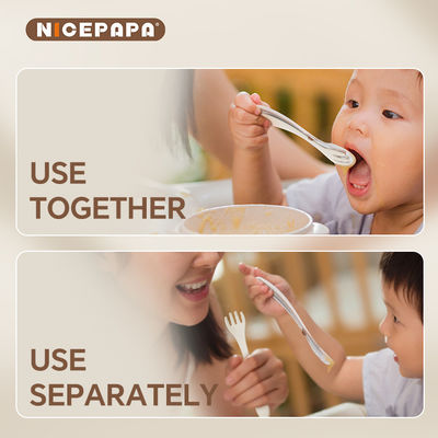 2入1 ベビースプーン&amp;フォーク ベビー用品 親子付き添い フォーク&amp;スプーン ベビー・フィッティングキット