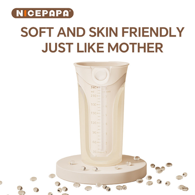 NICEPAPA FLIP-CAP 耐久性BPAフリー 食品グレード シリコン ベビーボトル ホールスケール 簡単に握れる (クロスホールM)