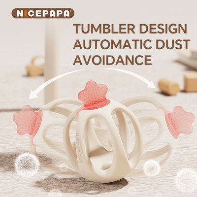 NICEPAPAは100%食品グレードのシリコンベビー歯具を 感知する 落ち着くベビー製品 (ピンク)